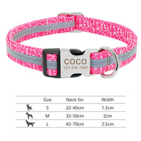 HKM-9249341 Personalized Nylon Pet Collar in Various Colors and Sizes S, M, L