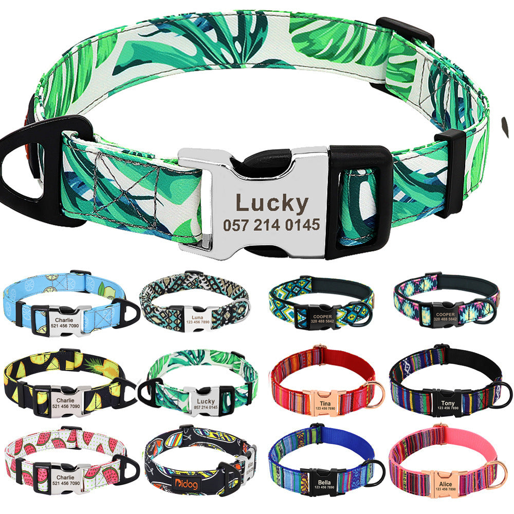 HKM-9249341 Personalized Nylon Pet Collar in Various Colors and Sizes S, M, L