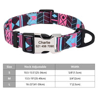 HKM-9249341 Personalized Nylon Pet Collar in Various Colors and Sizes S, M, L