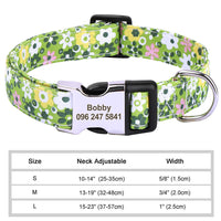 HKM-9249341 Personalized Nylon Pet Collar in Various Colors and Sizes S, M, L
