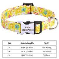 HKM-9249341 Personalized Nylon Pet Collar in Various Colors and Sizes S, M, L