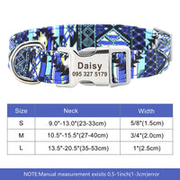 HKM-9249341 Personalized Nylon Pet Collar in Various Colors and Sizes S, M, L