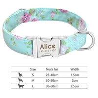 HKM-9249341 Personalized Nylon Pet Collar in Various Colors and Sizes S, M, L