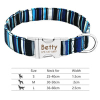 HKM-9249341 Personalized Nylon Pet Collar in Various Colors and Sizes S, M, L