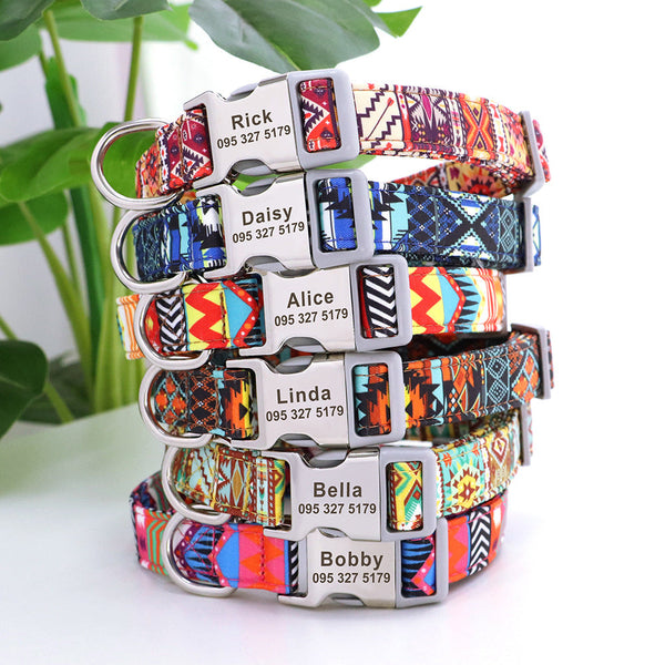HKM-9249341 Personalized Nylon Pet Collar in Various Colors and Sizes S, M, L