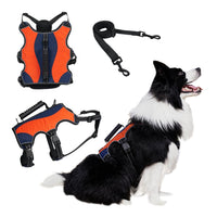HKM-9250621 Tactical Dog Vest with Reflective Strap and Hand Holding Rope - Durable Polyester for Big Dogs
