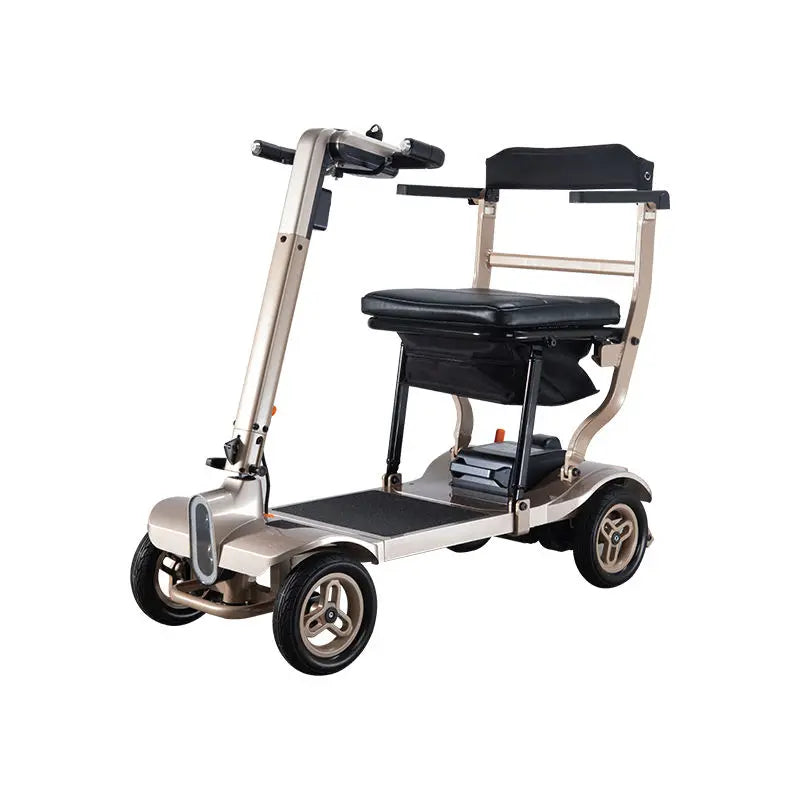 HKM-925075 Folding Electric Mobility Scooter for Adults with Four Wheels, Lightweight Aluminum Alloy, 100kg Capacity