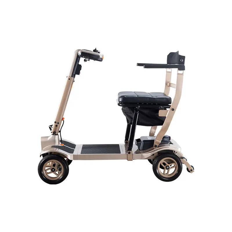 HKM-925075 Folding Electric Mobility Scooter for Adults with Four Wheels, Lightweight Aluminum Alloy, 100kg Capacity