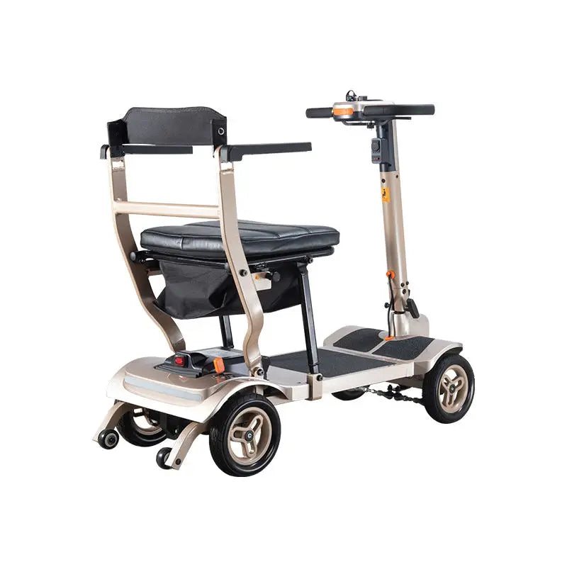 HKM-925075 Folding Electric Mobility Scooter for Adults with Four Wheels, Lightweight Aluminum Alloy, 100kg Capacity