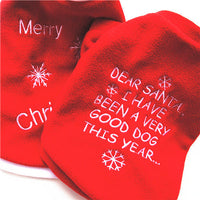 HKM-9251901 Cozy Fleece Christmas T-Shirt for Puppies - Red with White Snowflakes, Sizes XS to L