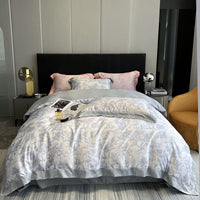 HKM-925523 Four-Piece Light Luxury Bed Set with Fitted Sheet and Duvet Cover in Multiple Sizes