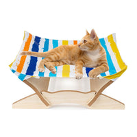 HKM-925523 Wooden Cat Hammock - Stylish Pet Bed for Comfortable Relaxation