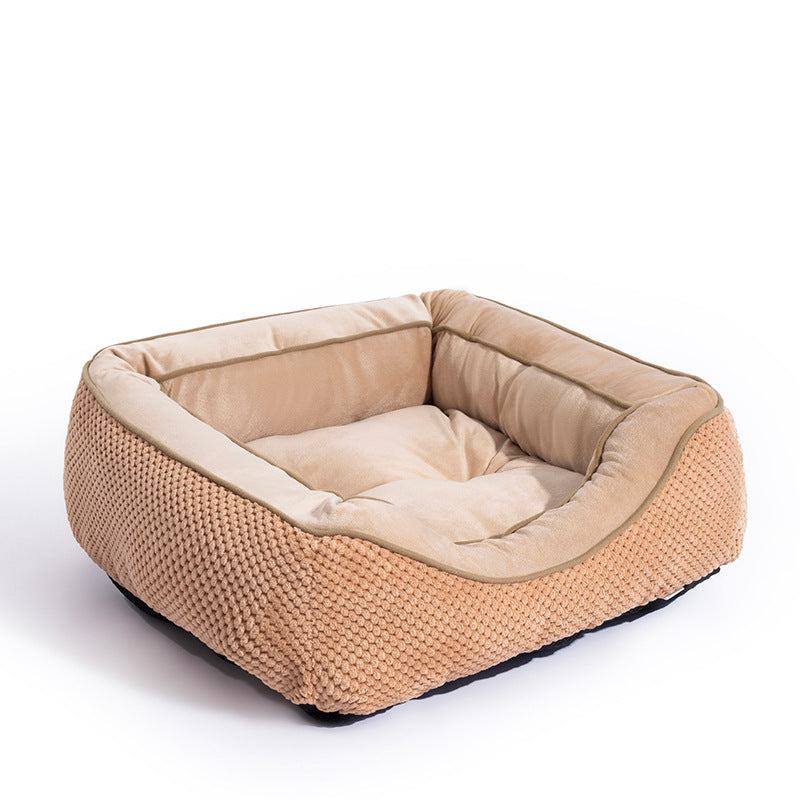 HKM-9257149 Plush Faux Fur Dog Crate Bed for Medium Dogs - Soft, Washable Mat with Non-Slip Bottom