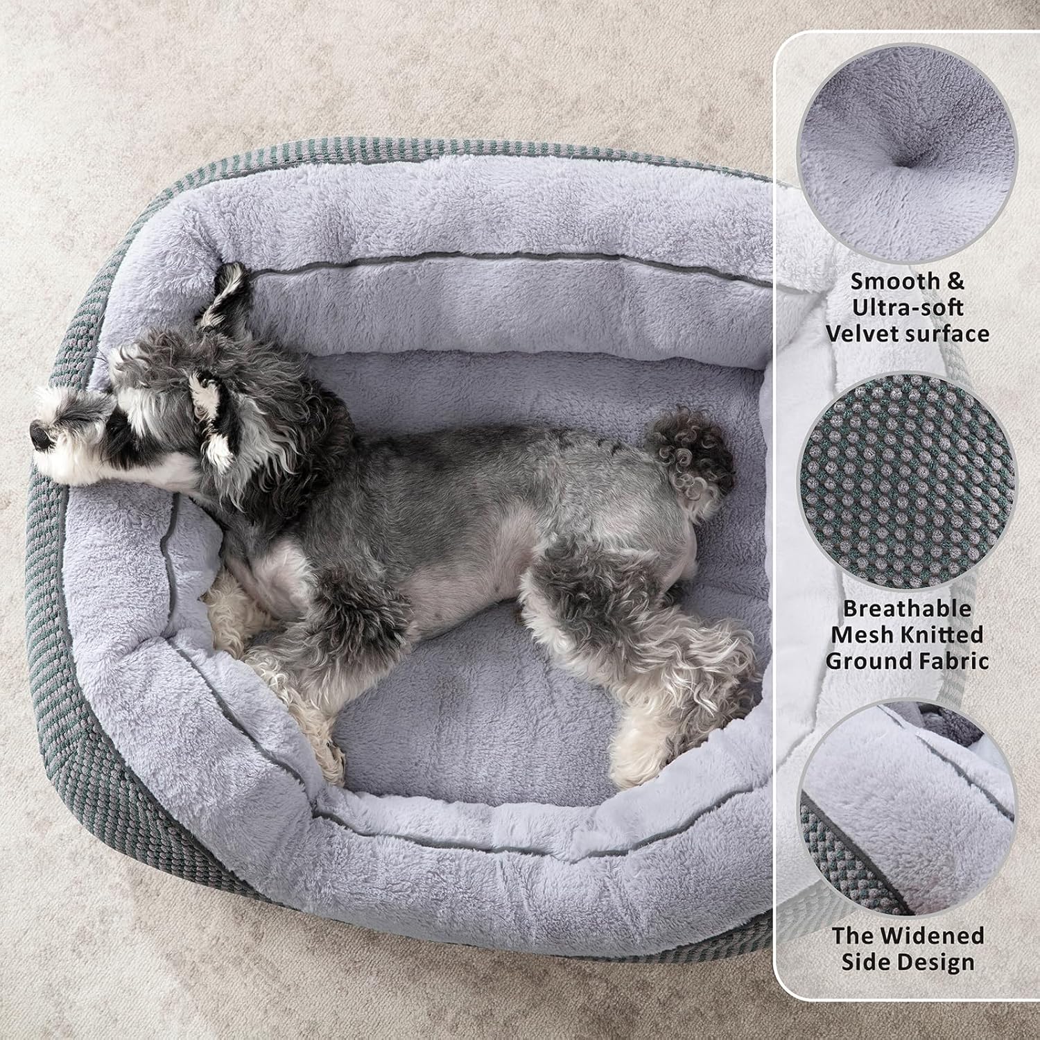HKM-9257149 Plush Faux Fur Dog Crate Bed for Medium Dogs - Soft, Washable Mat with Non-Slip Bottom
