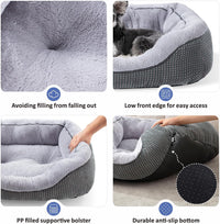 HKM-9257149 Plush Faux Fur Dog Crate Bed for Medium Dogs - Soft, Washable Mat with Non-Slip Bottom