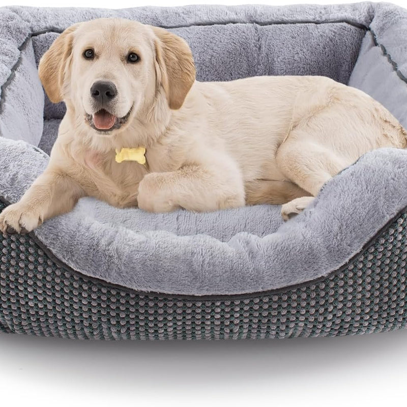 HKM-9257149 Plush Faux Fur Dog Crate Bed for Medium Dogs - Soft, Washable Mat with Non-Slip Bottom