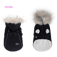 HKM-9257661 Fleece-Lined Dog Raincoat with Traction Strap for Autumn and Winter Wear