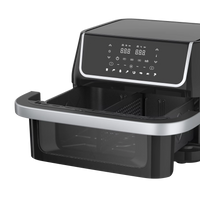 HKM-925779 10L Dual-Core Air Fryer with Large Capacity and Visual Oven Window for Multifunctional Cooking and Grilling