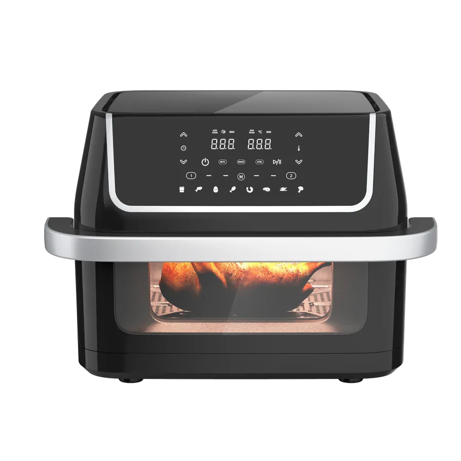 HKM-925779 10L Dual-Core Air Fryer with Large Capacity and Visual Oven Window for Multifunctional Cooking and Grilling
