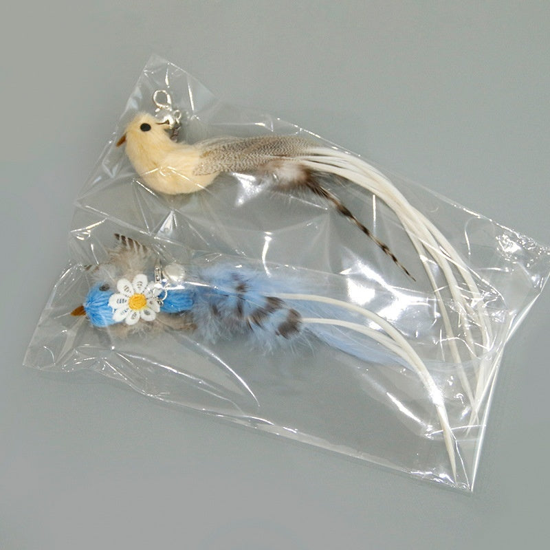 HKM-9257917 Replacement Plush Feather Heads for Cat Teaser Toys – Multiple Colors Available