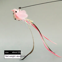 HKM-9257917 Replacement Plush Feather Heads for Cat Teaser Toys – Multiple Colors Available