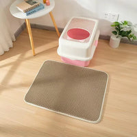 HKM-9258941 Waterproof Double Layer Cat Litter Pad with Quilted Edges, Easy Clean EVA Foam Mat
