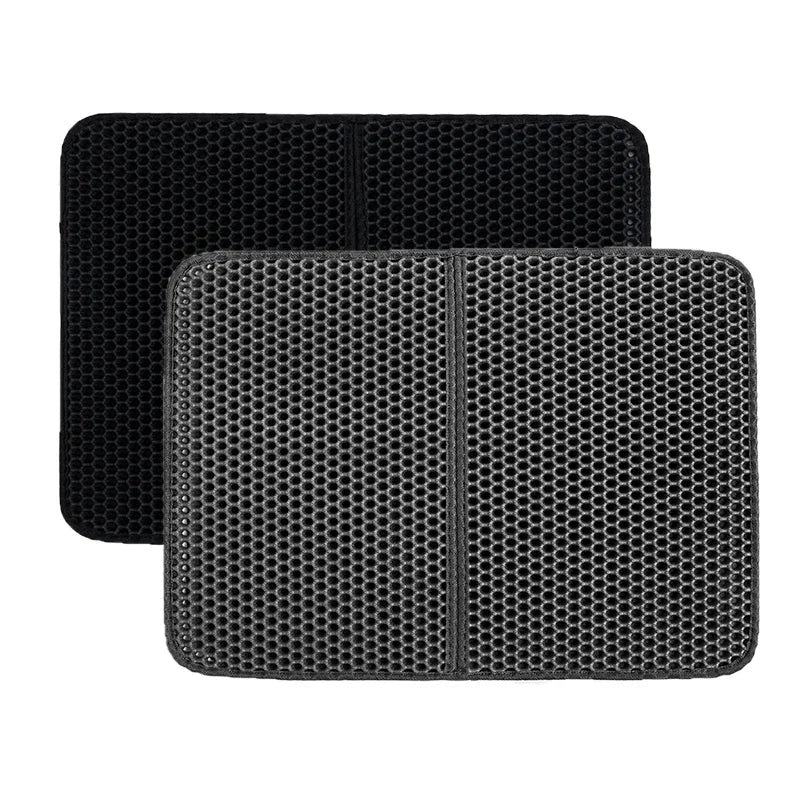 HKM-9258941 Waterproof Double Layer Cat Litter Pad with Quilted Edges, Easy Clean EVA Foam Mat