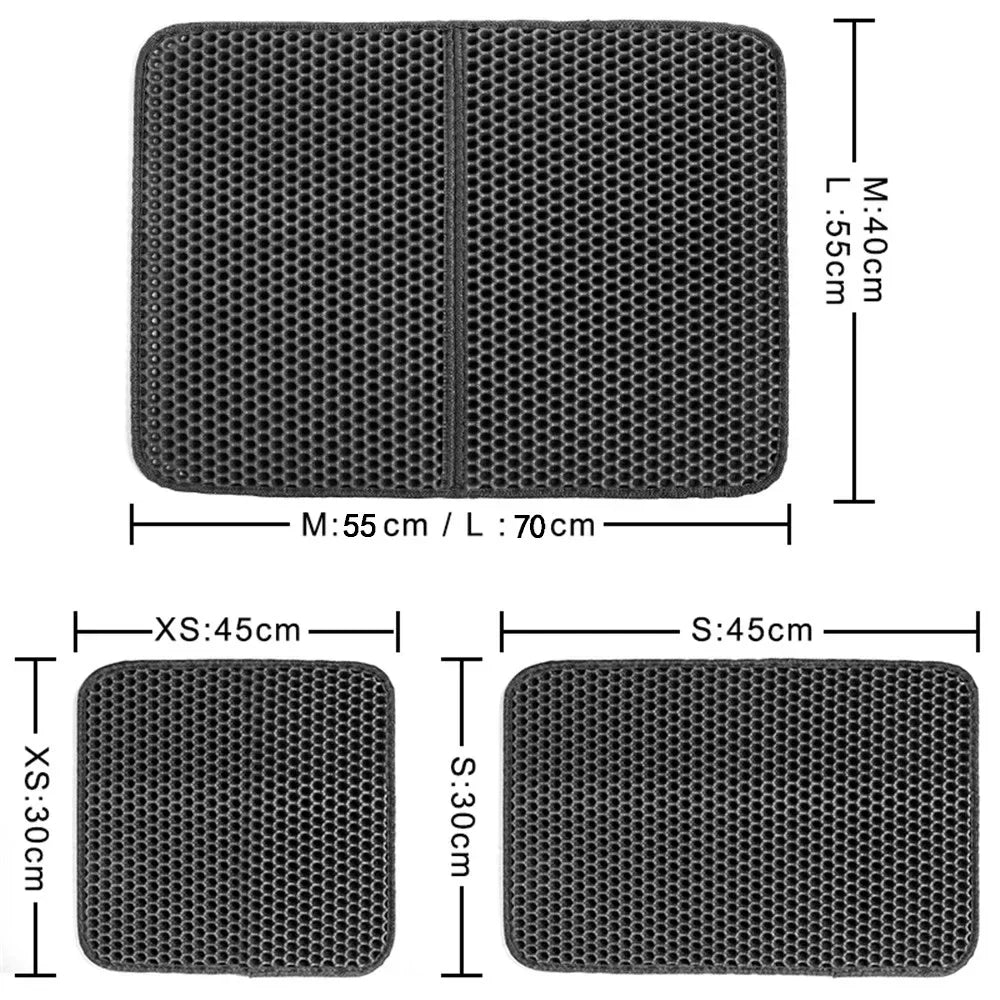 HKM-9258941 Waterproof Double Layer Cat Litter Pad with Quilted Edges, Easy Clean EVA Foam Mat