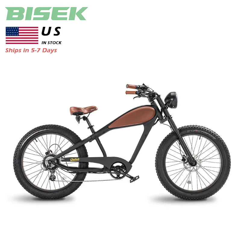 HKM-925907 Hybrid Electric Bicycle - Retro Style 48V E-Bike with 26" Wheels and 7-Speed Gears