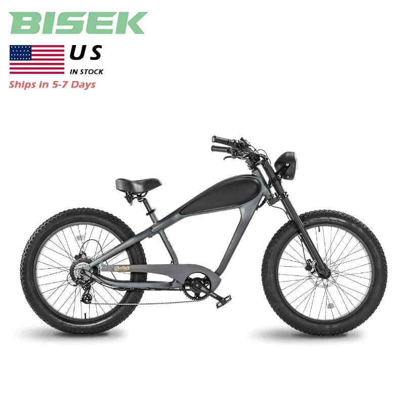 HKM-925907 Hybrid Electric Bicycle - Retro Style 48V E-Bike with 26" Wheels and 7-Speed Gears