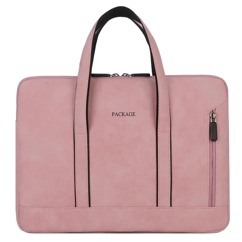 HKM-925907 Slim Vintage PU Leather Laptop Shoulder Briefcase for Women