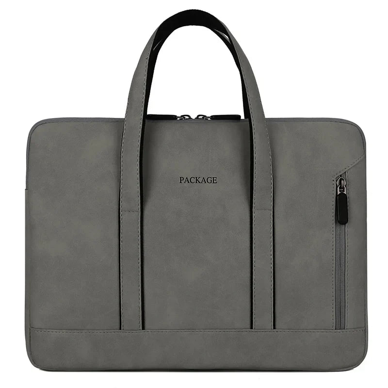 HKM-925907 Slim Vintage PU Leather Laptop Shoulder Briefcase for Women