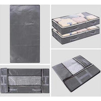 HKM-926099 Foldable Underbed Storage Bags with Durable Handles and Viewing Windows for Home Organisation