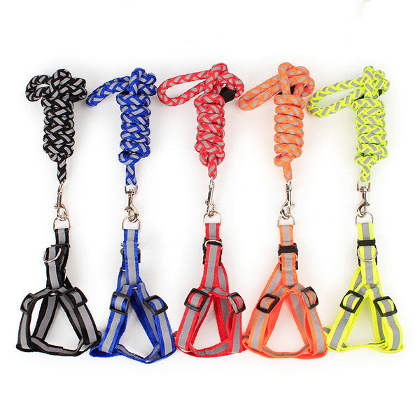 HKM-9262141 Reflective Braided Chest Strap with Scalable Traction Rope for Dogs