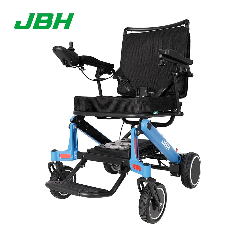 HKM-926227 Outdoor Folding Wheelchair for Family Use - Strong Aluminum Alloy, 120 kg Load Capacity, 20 km Driving Range
