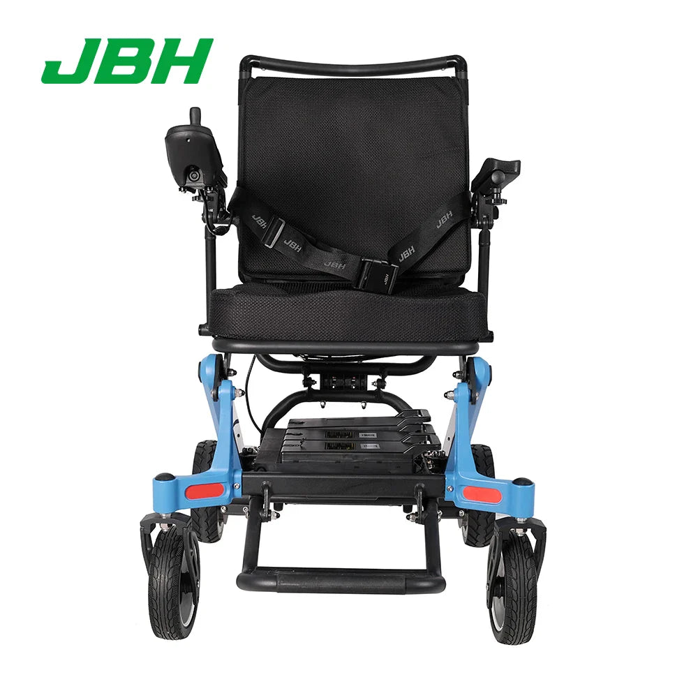 HKM-926227 Outdoor Folding Wheelchair for Family Use - Strong Aluminum Alloy, 120 kg Load Capacity, 20 km Driving Range