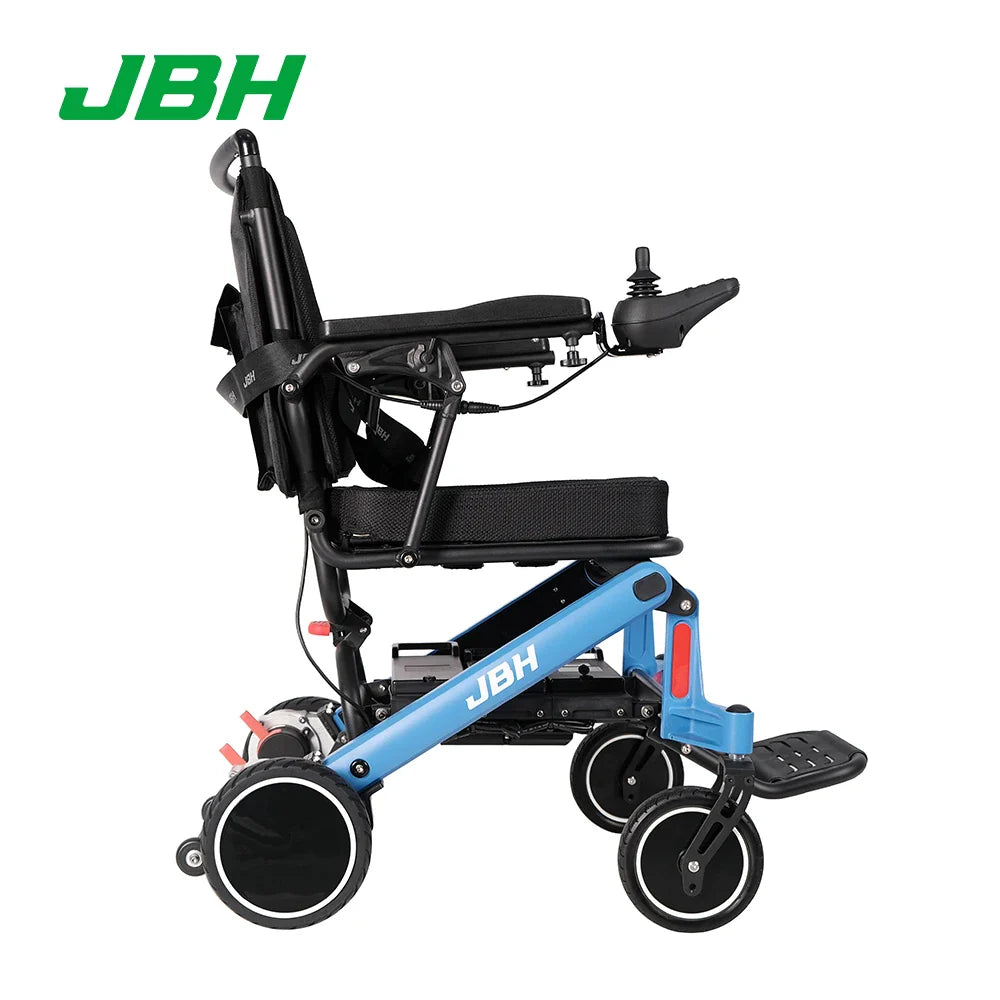 HKM-926227 Outdoor Folding Wheelchair for Family Use - Strong Aluminum Alloy, 120 kg Load Capacity, 20 km Driving Range