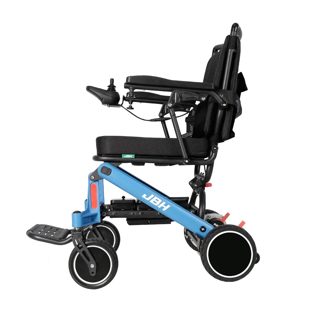 HKM-926227 Outdoor Folding Wheelchair for Family Use - Strong Aluminum Alloy, 120 kg Load Capacity, 20 km Driving Range