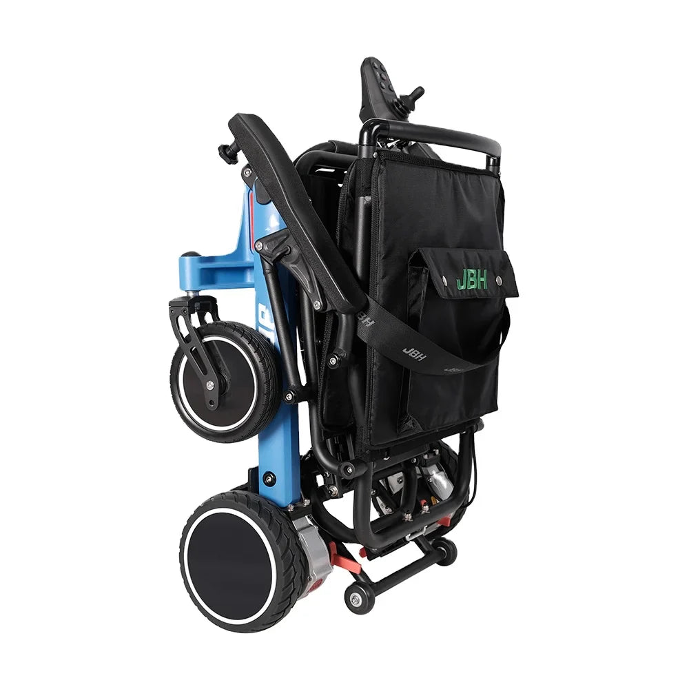 HKM-926227 Outdoor Folding Wheelchair for Family Use - Strong Aluminum Alloy, 120 kg Load Capacity, 20 km Driving Range