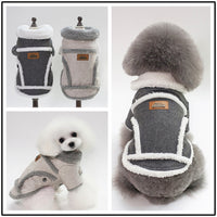HKM-9262525 Personalized Fleece-Lined Dog Clothes for All Sizes in Beige, Black, and Gray