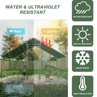 HKM-9266493 Large Walk-In Chicken Coop with Galvanized Wire and Waterproof Cover for Poultry and Small Animals