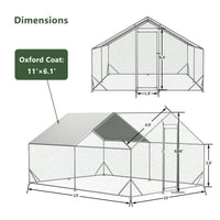 HKM-9266493 Large Walk-In Chicken Coop with Galvanized Wire and Waterproof Cover for Poultry and Small Animals