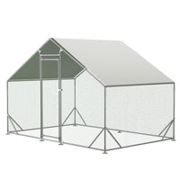 HKM-9266493 Large Walk-In Chicken Coop with Galvanized Wire and Waterproof Cover for Poultry and Small Animals
