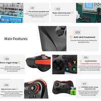 HKM-926675 Wireless Bluetooth Gamepad for Mobile Phones – Rechargeable, 40-Hour Playtime, Multiple Compatibility