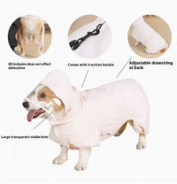 HKM-9267389 Waterproof Four-Leg Raincoat for Dogs in Light Green, Pink, and Khaki