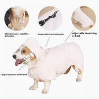 HKM-9267389 Waterproof Four-Leg Raincoat for Dogs in Light Green, Pink, and Khaki