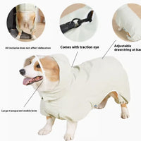 HKM-9267389 Waterproof Four-Leg Raincoat for Dogs in Light Green, Pink, and Khaki