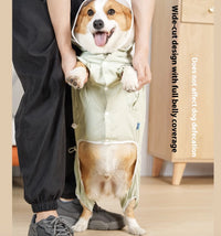 HKM-9267389 Waterproof Four-Leg Raincoat for Dogs in Light Green, Pink, and Khaki