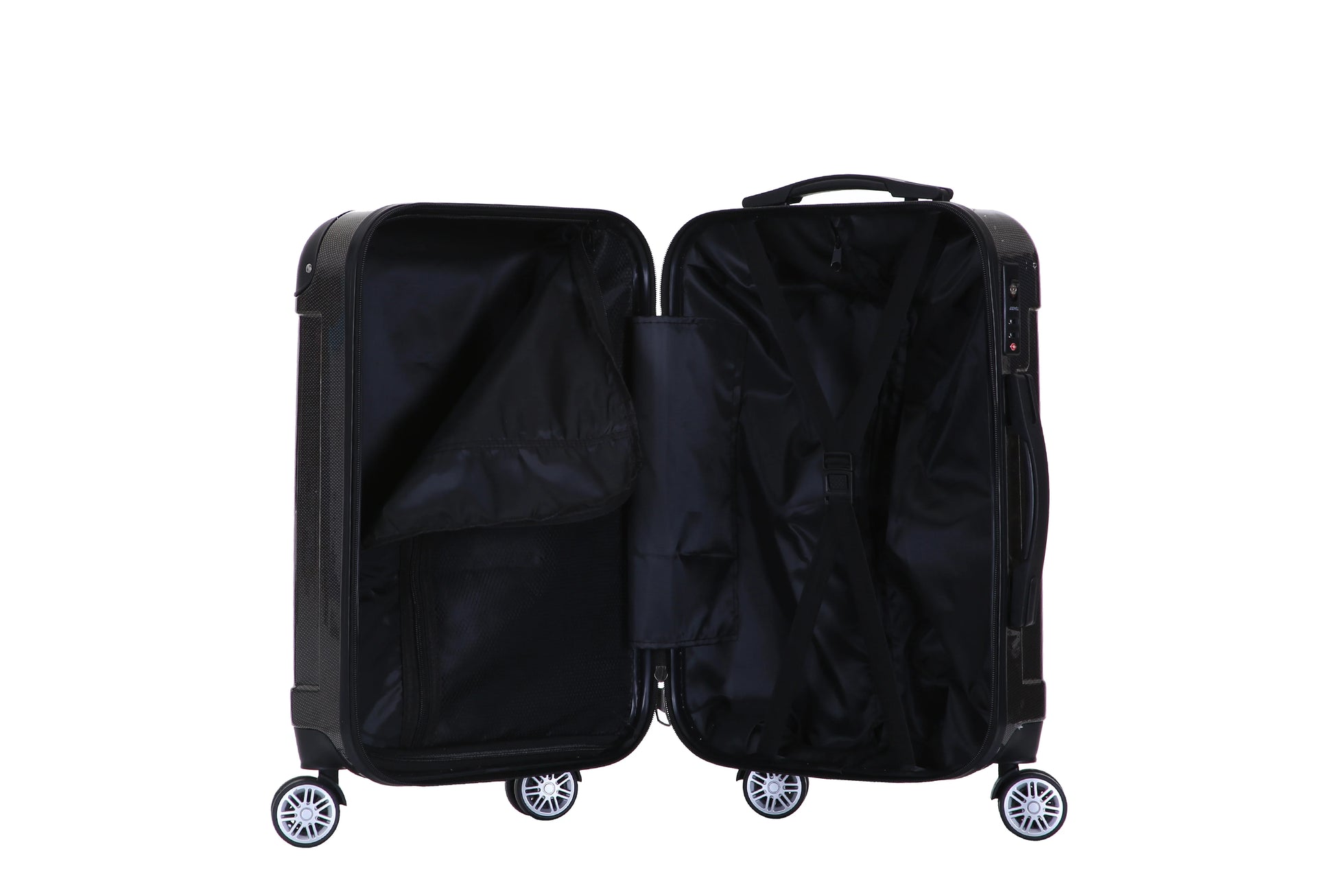 HKM-926739 3-Piece Trolley Suitcase Set - White Travel Luggage with 4 Wheels, ABS+PC Material