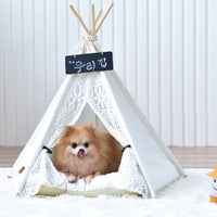 HKM-9267645 Spotted Tent Cat Kennel - Soft Cloth Pet Nest for Cats in Various Sizes